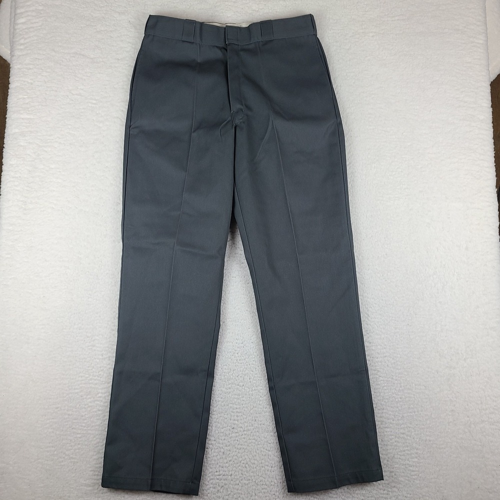 DICKIES Work Pants Mens 36x34 Dark Gray Original Fit 874 Chino Khakis NEW